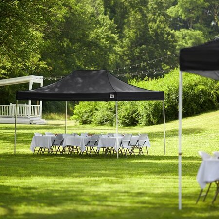 BACKYARD PRO COURTYARD Series 10' x 15' Black Straight Leg Aluminum Instant Canopy 554AP10X15BK